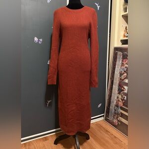 Nine West Long Sleeve Crewneck Dress XXL Cherry Merlot